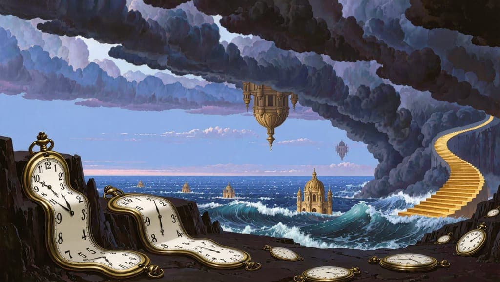 Surrealistyczny krajobraz, styl Dalí