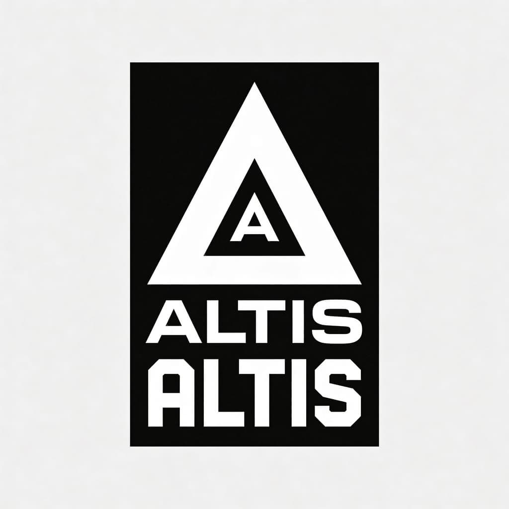 ALTIS — trójkąt z literą A, negatyw