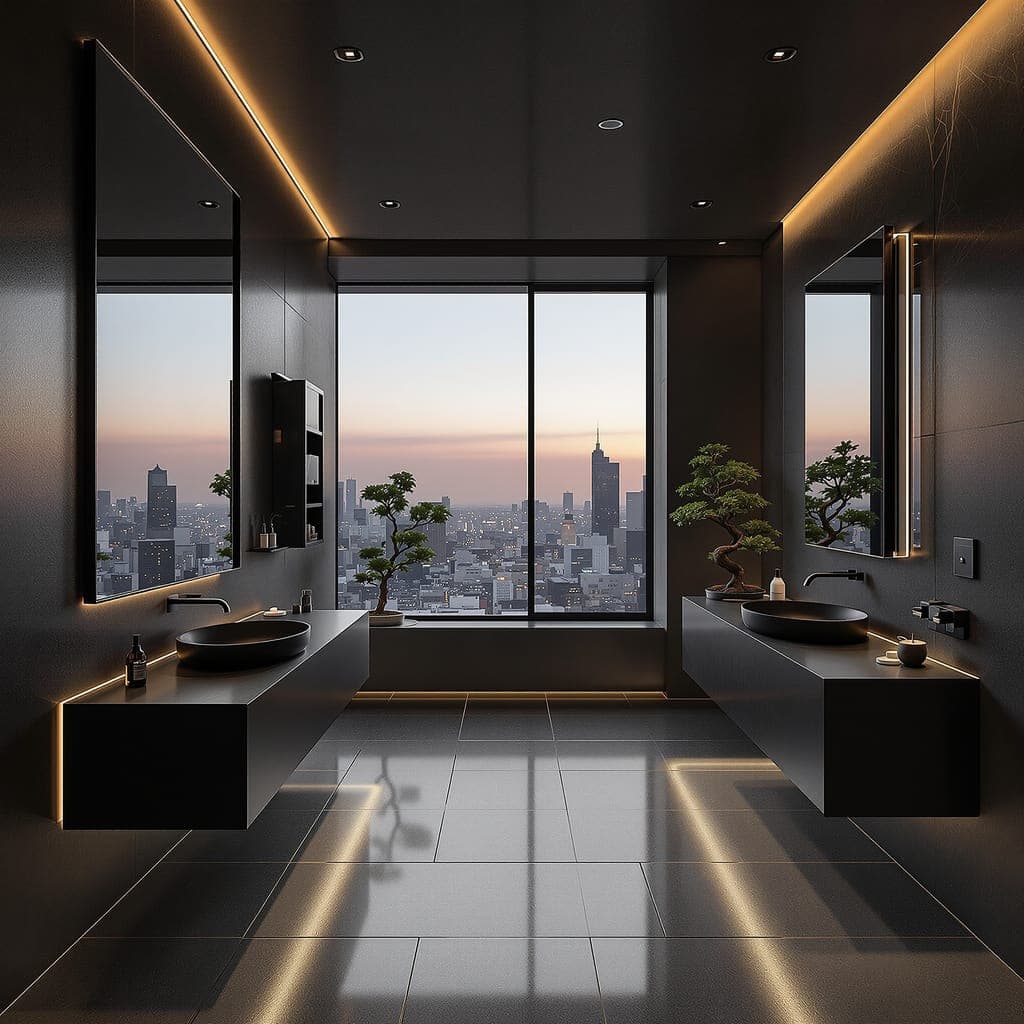 Łazienka beton i stal, penthouse