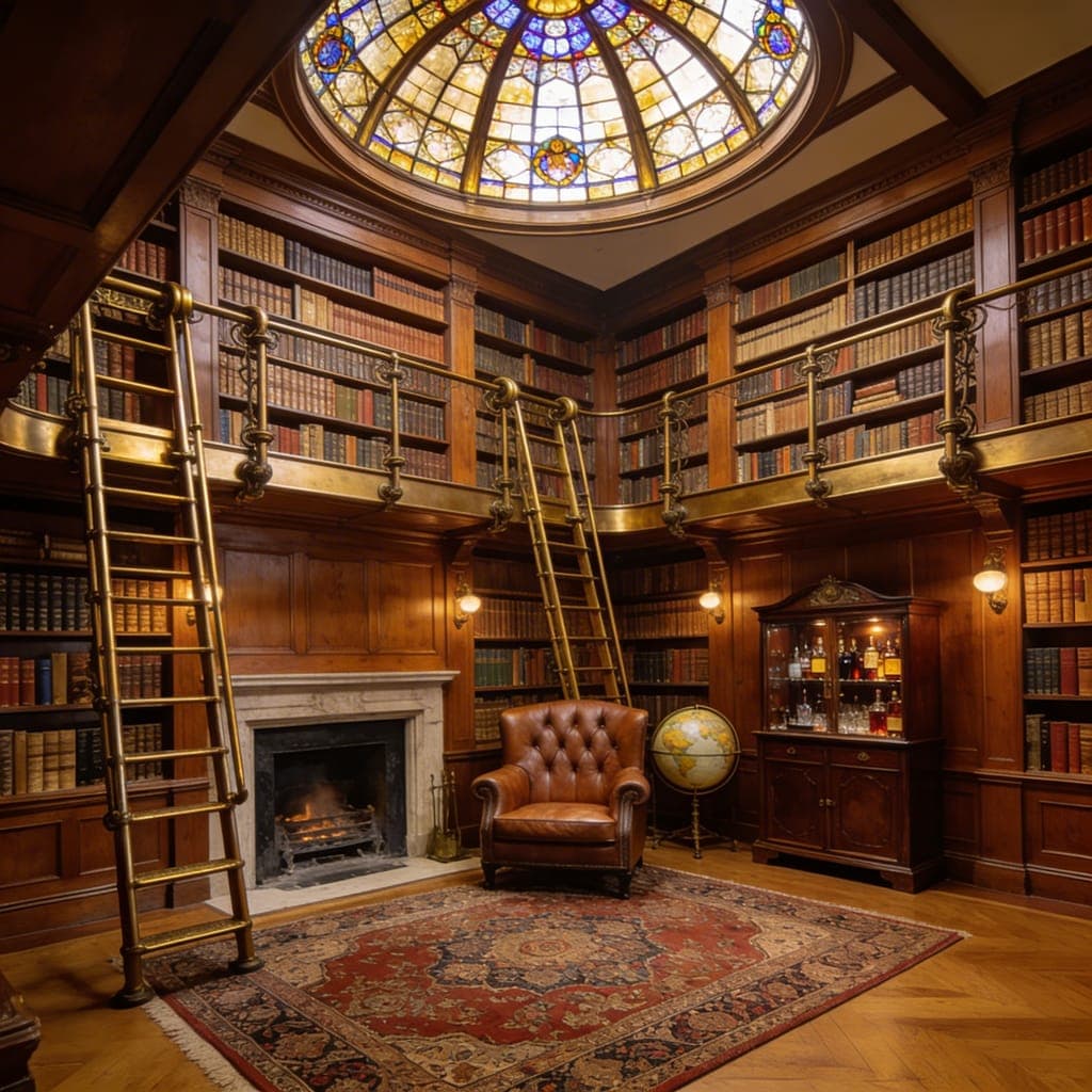 Biblioteka z galerią po sufit