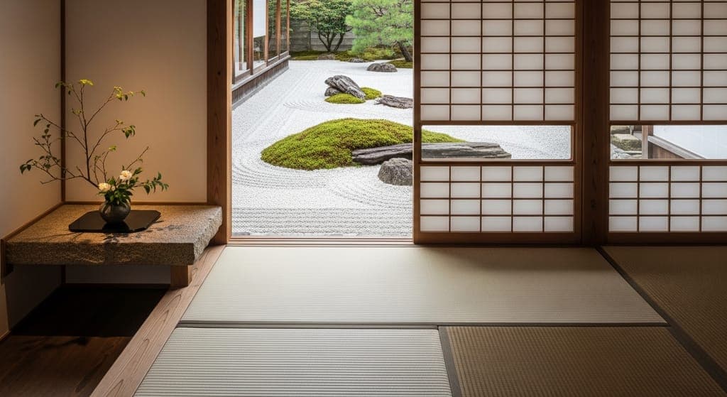 Wnętrze wabi-sabi, japońska estetyka