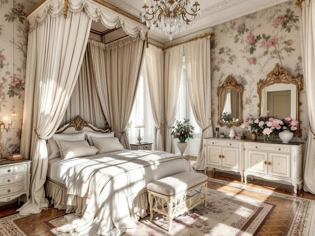 Klasyczna sypialnia, styl paryski